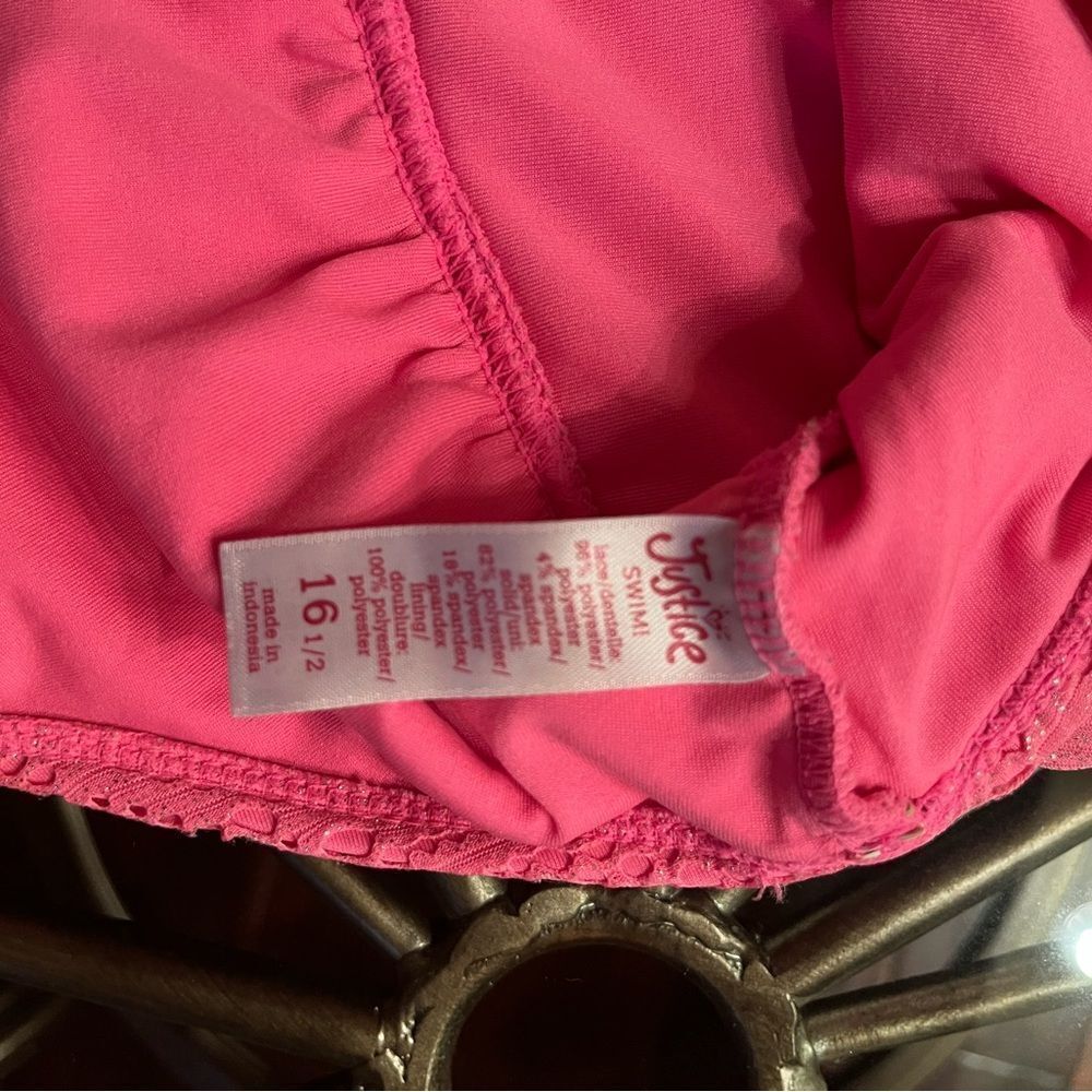 Justice Pink Ruffle One-Piece Swimsuit - Picture 3 of 3